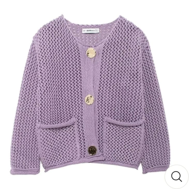 Open-mesh button cardigan